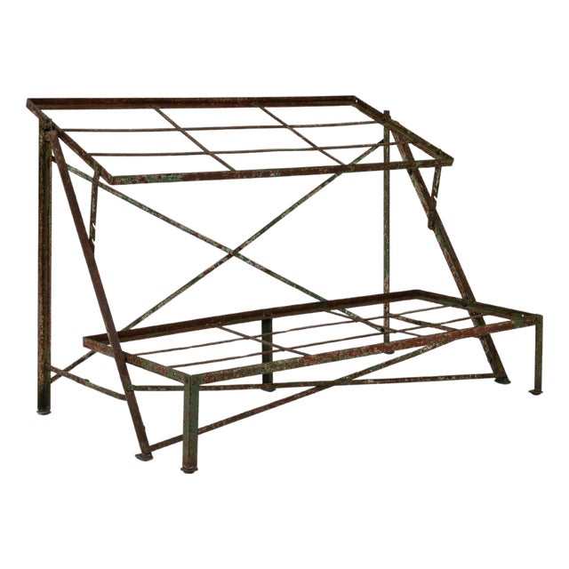 19th Century French Iron & Wood Display Table For Sale
