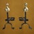 Wrought Iron Andirons with Cast Plain Bronze Ball, 1970s, Set of 2 For Sale - Image 4 of 11
