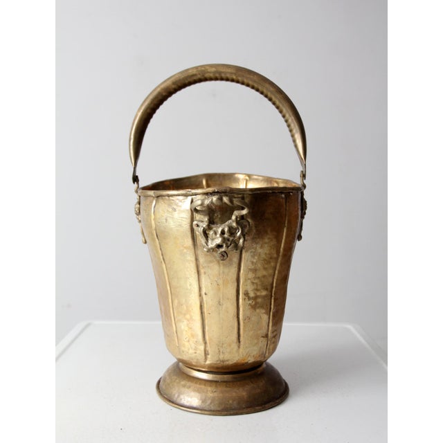 Antique Brass Ash Bucket Coal Scuttle For Sale - Image 10 of 12