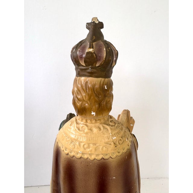 Mid-Century Infant Jesus of Prague Ceramic Sculpture – Religious Folk Art 11” For Sale - Image 10 of 12