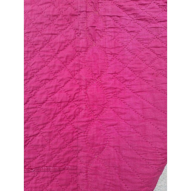 Purple 1930s Amish Wool Center Diamond in a Square Quilt For Sale - Image 8 of 8
