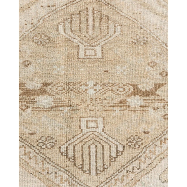 1940s Vintage Beige Area Rug 4' X 6'7 For Sale In New York - Image 6 of 12