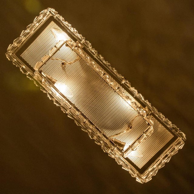 Rectangular Chrome and Crystal Pendant Light from Kinkeldey, 1970s For Sale - Image 9 of 18