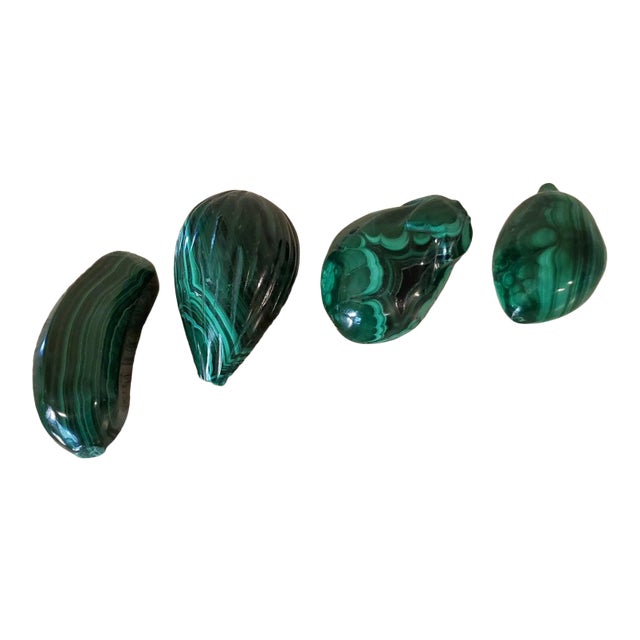 Malachite Natural Specimen Carved & Polished Stones - Set of 4 For Sale