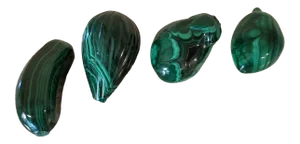 Malachite Natural Specimen Carved & Polished Stones - Set of 4