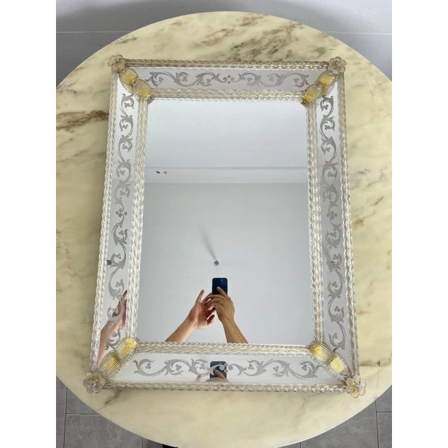 Mid-Century Venetian Wall Mirror in Murano Glass, 1960s For Sale - Image 10 of 10