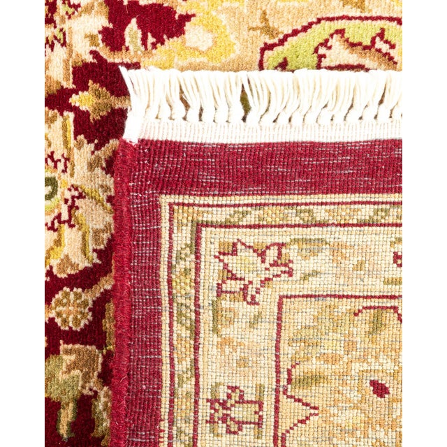 2000 - 2009 Mogul, One-of-a-Kind Hand-Knotted Area Rug in Red, 4' 9" x 7' 4" For Sale - Image 5 of 8