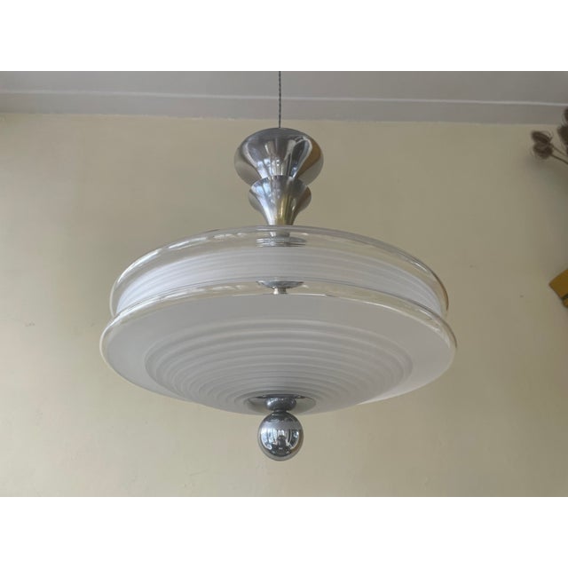 French Art Deco Hanging Lamp, 1930 For Sale - Image 11 of 11