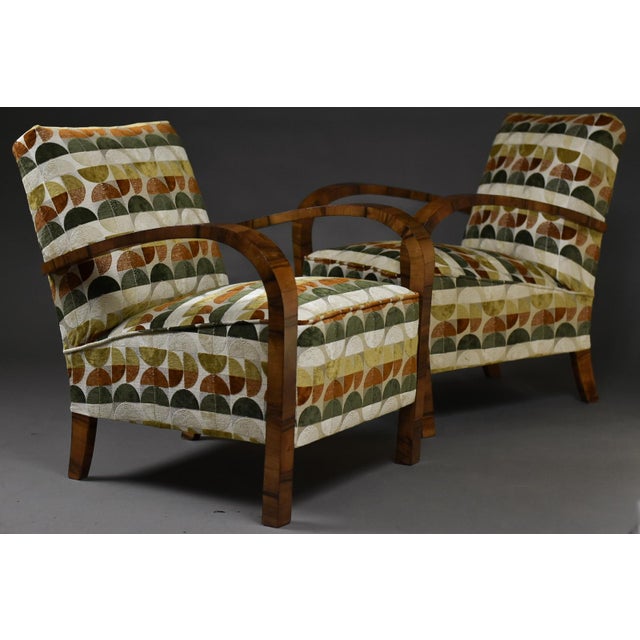 1940s Large Art Deco Lounge Chairs, 1930s, Set of 2 For Sale - Image 5 of 11