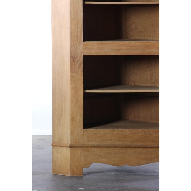 Wood Mid-Century Modern Brutalist Light Oak Corner Cabinet in the style of Kjærnulf, 1960s For Sale - Image 7 of 17