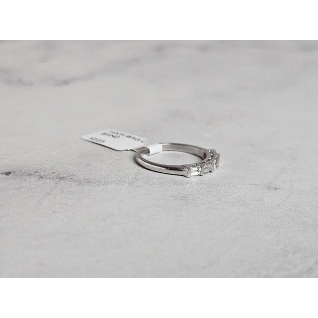 2020s Baguette Diamond Wedding Band 14k White Gold, Size 5.5 For Sale - Image 5 of 5