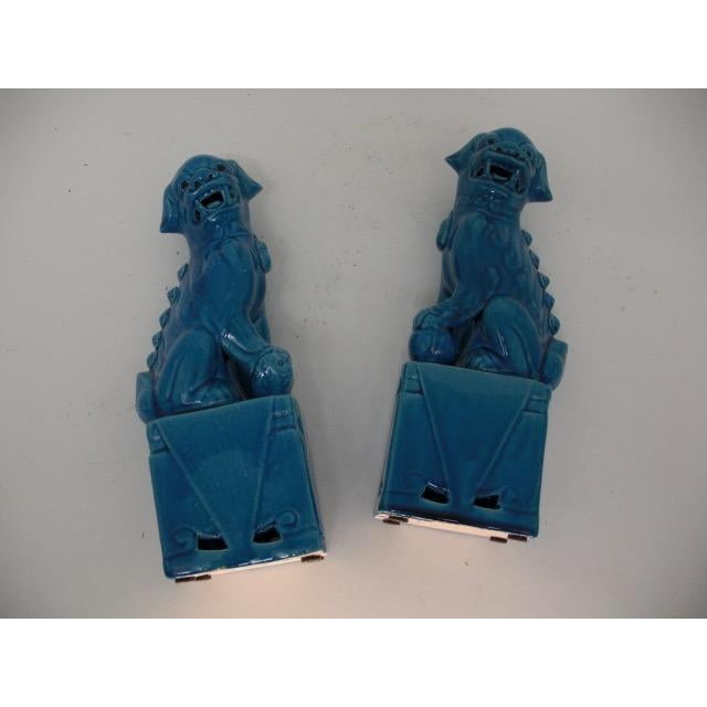 Vintage Turquoise Chinese Foo Dogs, Pair For Sale - Image 11 of 12