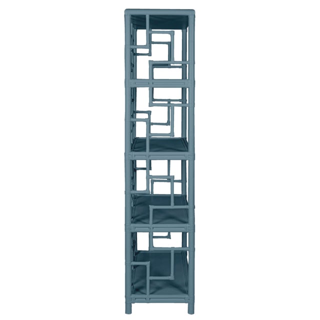 Transitional Tibet Etagere, Regatta Blue For Sale - Image 3 of 5