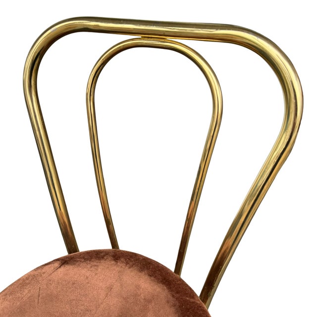 Metal 1970s Brass Side Chair Thonet Style – Made in Italy For Sale - Image 7 of 9