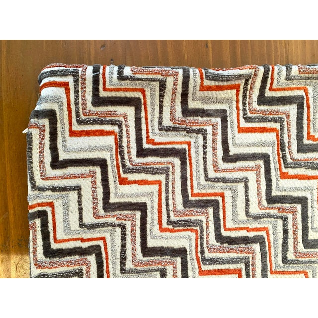 1970s 3 Vintage 1970’s Chevron Zig Zag Flocked 3d Velveteen Pillow Covers For Sale - Image 5 of 6