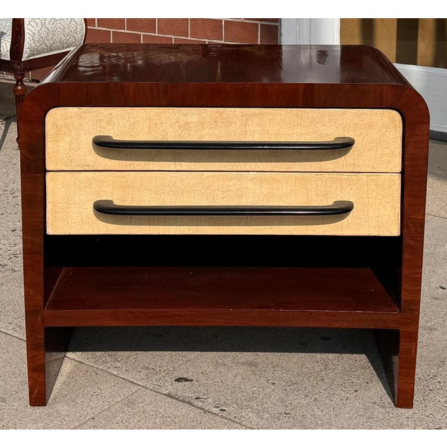 Wood 1940s Vintage Italian Art Deco Mahogany Nightstand Commode For Sale - Image 7 of 7