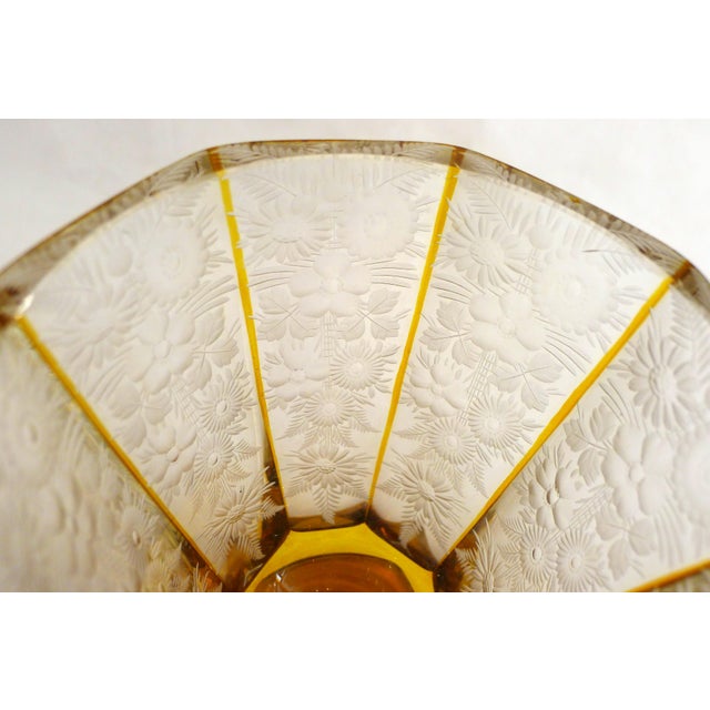 Glass Art Deco Vase with Floral Motif in Glass, 1920s For Sale - Image 7 of 16