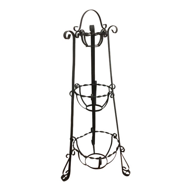 Antique Wrought Iron Plant Stand For Sale