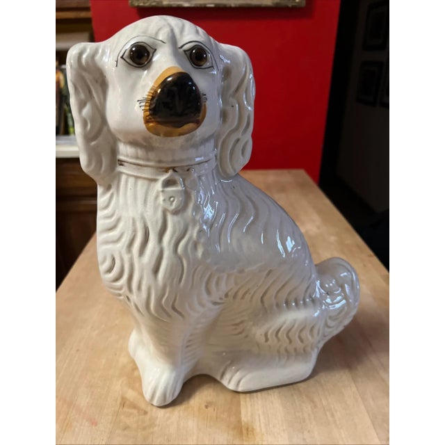 Antique Decorated Staffordshire Spaniel Dog, Circa 1860's For Sale - Image 12 of 14