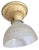 American 1910 Botanical Motif Flushmount With Original Painted Embossed Leaf Pattern Holder With Embossed Floral and Beaded Shade For Sale - Image 3 of 5