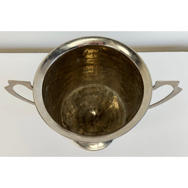 Vintage Hammered Silverplate Trophy Vase For Sale - Image 10 of 10