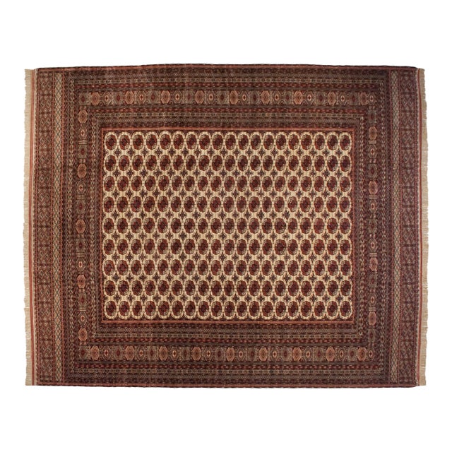 Vintage Fine Pakistani Bokhara Design Rug - 14'4" X 16'6" For Sale