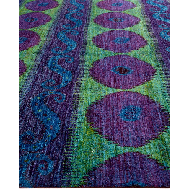 Solo Rugs Modern Hand-Knotted Area Rug - Purple, 9' 0" x 12' 0" For Sale - Image 4 of 8
