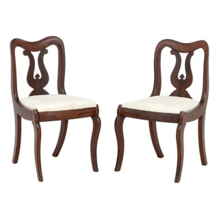 American Classical Mahogany Side Chairs, Pair For Sale