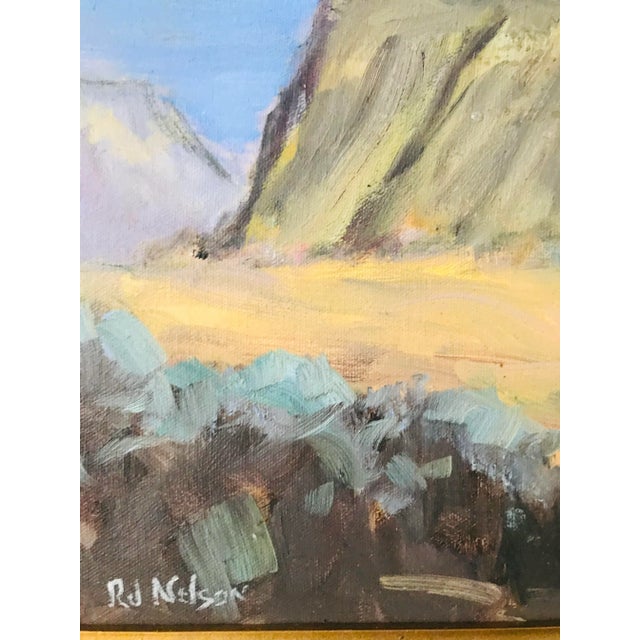 Framed Rob J Nelson Desert Mesa Nighttime Oil Painting For Sale - Image 11 of 11