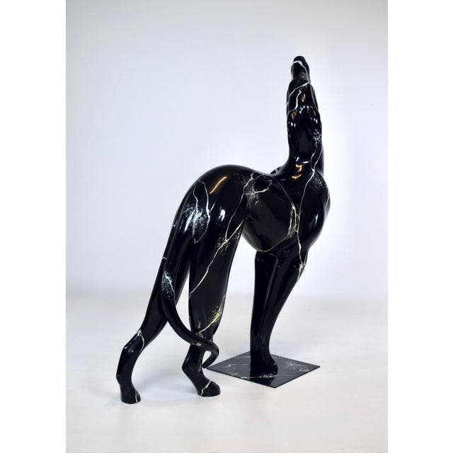 Black Art Deco Style Life Sized "Pat the Dog" Greyhound Figural Statue For Sale - Image 8 of 13