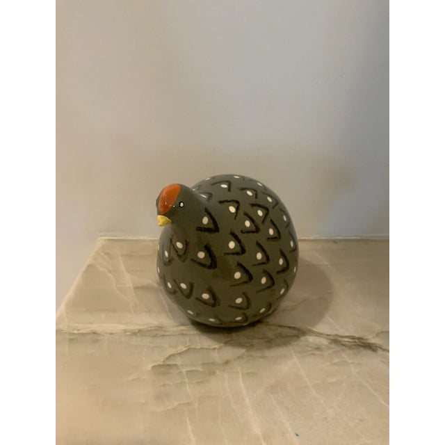 2000 - 2009 Pair of Grey and White Ceramic Cailles (Quails) by Heidi Caillard, Les Céramiques De Lussan For Sale - Image 5 of 8