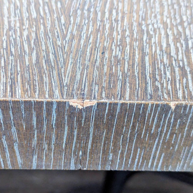 Moniker Home Modern Extendable Dining Table With 8 Restoration Hardware Leather Chairs For Sale - Image 17 of 17