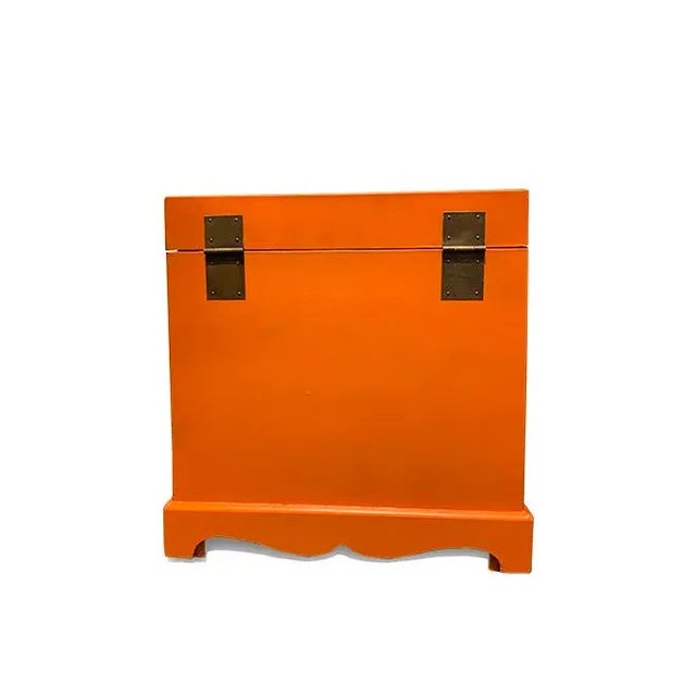 2000 - 2009 Asian Style Orange Square Trunk For Sale - Image 5 of 6