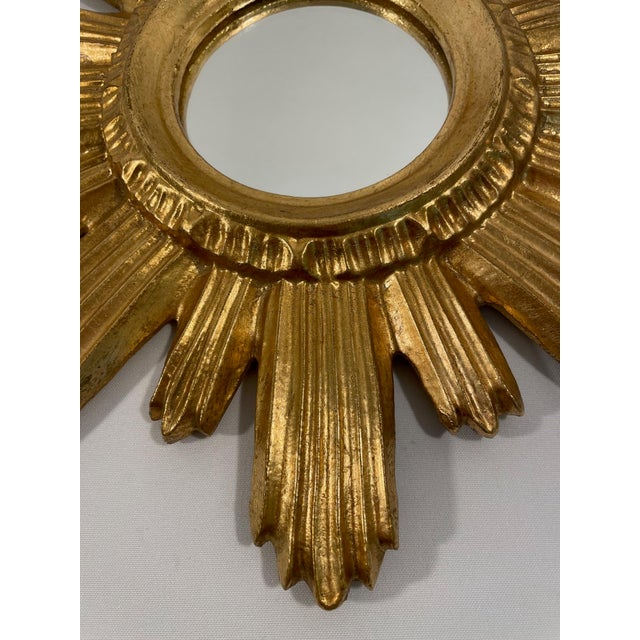 Gold 1960s Italian Florentine Radiant Giltwood Sunburst Wall Mirror For Sale - Image 8 of 15