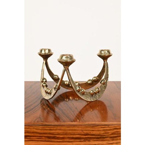 Brown Brass Candleholder by Tanini For Sale - Image 8 of 8