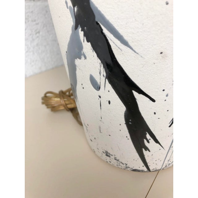 1980s Jackson Pollock Inspired Splatter Glaze Lamp For Sale - Image 9 of 12