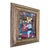 Rustic Vintage Folk Art Reverse Glass Painting of Christ With Chalice in Rustic Wood Frame For Sale - Image 3 of 8