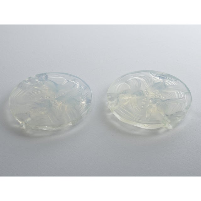 Verlys France designed this stunning Art Deco ensemble of two wine bottle coasters. The pieces were crafted circa early...