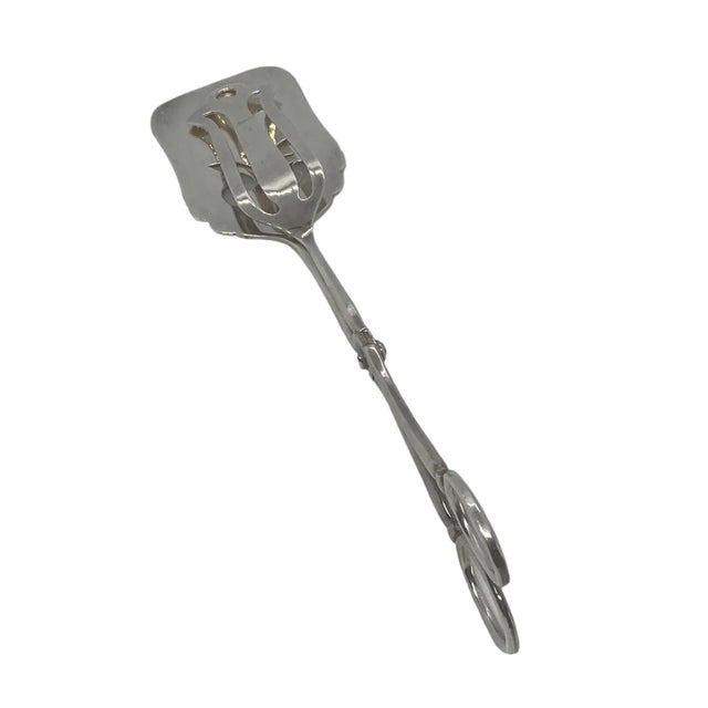 Mid 20th Century Vintage Sheffield England Electro-Plated (Epns) Pastry Bread Serving Tongs For Sale - Image 5 of 13