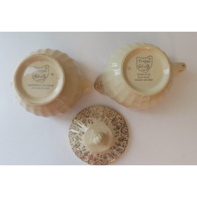 1940s Tojan by Sebring U.S.A. Toledo Delight Creamer & Sugar Bowl With Lid For Sale In Dallas - Image 6 of 7