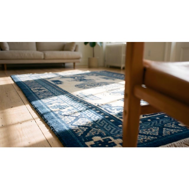 Beige Early 20th Century N. Chinese Baotou Carpet For Sale - Image 8 of 9