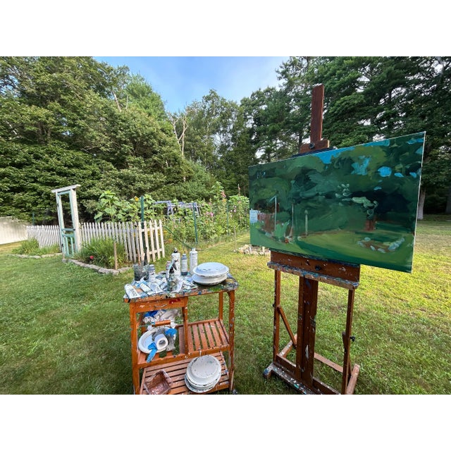 Contemporary Contemporary Plein Air Painting, the Early Morning Garden, by Stephen Remick, Framed For Sale - Image 3 of 13