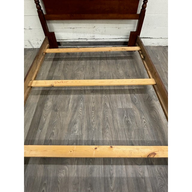 Vintage Queen or Full Size Convertible Low Poster Pediment Bed For Sale - Image 4 of 9