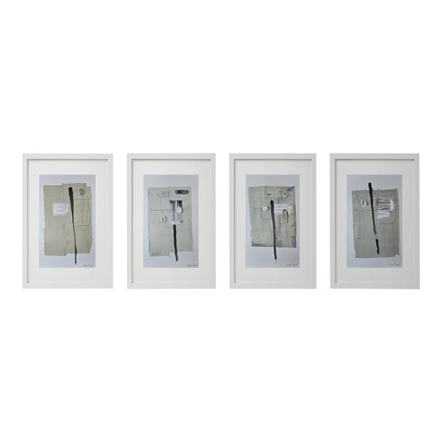 Set of 4 - One-of-a-Kind Contemporary Abstract Original Natural Color Palette Oil Paintings / Earth Tones For Sale