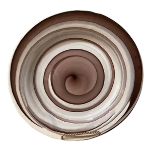 Mid 20th Century Murano Art Swirl Glass Centerpiece Bowl by Yalos Casa Italy