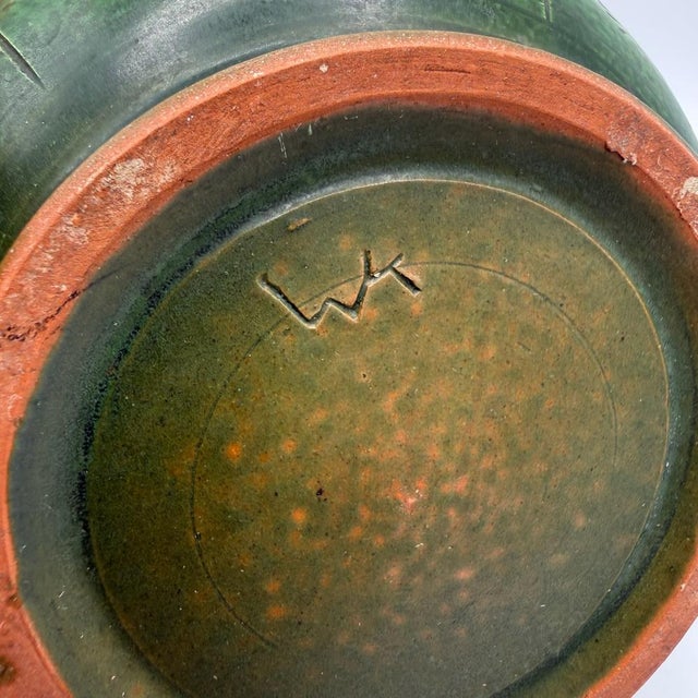 This exquisite mid-century studio ceramic vase comes from the renowned Wilhelm Kagel pottery workshop (Garmisch-...