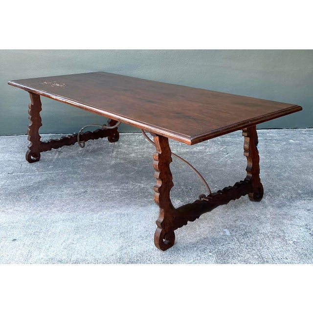 Vintage 18th Century Monumental Lyre Table For Sale - Image 9 of 12