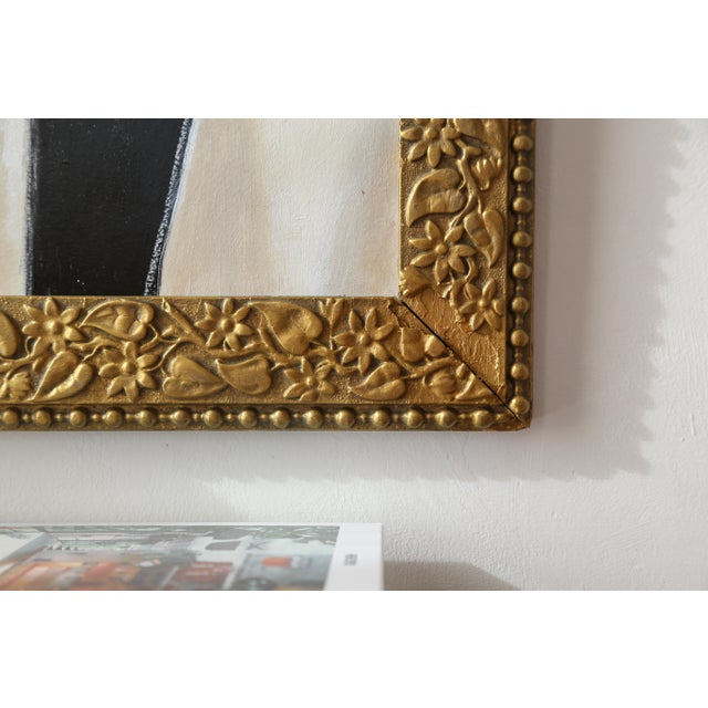 Original Framed Abstract Painting in Antique Gold Frame For Sale - Image 10 of 15