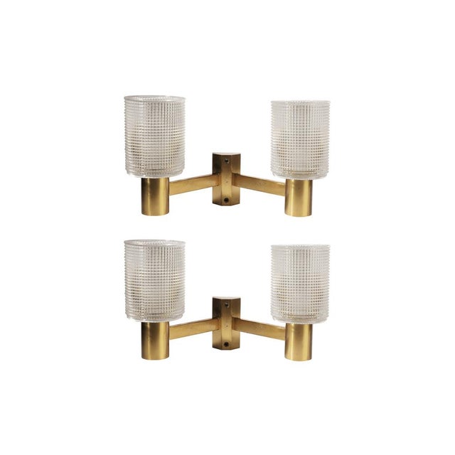 Mid-Century Modern Sconces attributed to Carl Fagerlund for Orrefors, Set of 2 For Sale - Image 6 of 6