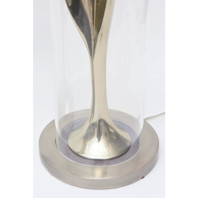 Metal Vintage Laurel Lamp Co. Mixed Metal and Lucite Sculptural Table Lamps Mid Century Modern For Sale - Image 7 of 10